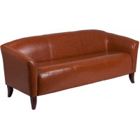 Flash Furniture 111-3-CG-GG Hercules Imperial Series Bonded Leather Sofa in Cognac